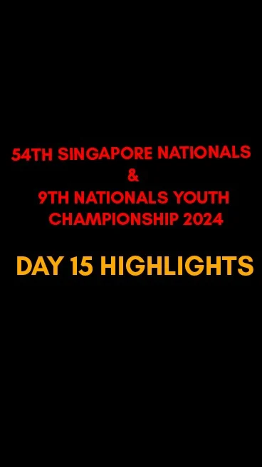 54th Singapore Nationals and 9th National Youth Championships 2024 - Day 15 Highlights.

A Big Thank You to all Participants🙌🏻

Gratitude and appreciation to our Partners, Canon, Khingdom, SōngHè, Singapore Airlines, Select Group (Stamford Catering) for continuous support towards our programmes and to Storm U22 for the generous support in these Championships.

[🎥: Zulkifli Daud]