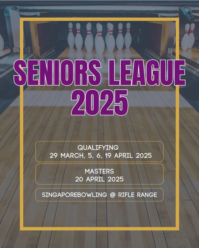 Calling all bowlers 50 years old and above! 📢 

Join the SBF Seniors Singles League I happening soon. Keep a look out on our socials for more details! 🎳