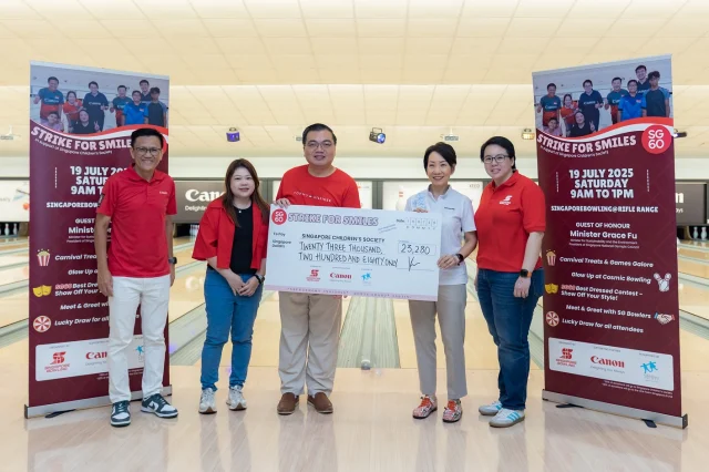 [Strike for Smiles 2025] 

What a striking success! 🎳💯

The lanes at SingaporeBowling @ Rifle Range came alive with excitement and purpose as Singapore Bowling and Canon Singapore present the latest edition of STRIKE FOR SMILES 2025, a charity bowling event where sport meets heart. 

In celebration of SG60, the event took on a festive new dimension this year, featuring a Carnival and a “SG60 Best-Dressed” prize to honour creativity and national pride. As part of our commitment to giving back, 60 children from the Singapore Children’s Society joined us for a special bowling session and a fun-filled day at the carnival.

Every frame played and every smile shared helped raise funds to support meaningful programs that empower and uplift children and youth across Singapore. 💙

We’re deeply grateful to Minister Grace Fu and Mr. Andrew Koh from Canon Singapore for their unwavering support and for being part of this special day. Your presence reminded us how powerful community partnerships can be in creating real, lasting impact. Together, we proved that when we bowl with purpose, we strike up smiles that reach far beyond the lanes. ✨

📸 : @eldridge_chang 

#strikeforsmiles2025 #singaporechildrensociety #canonsingapore #singaporebowling