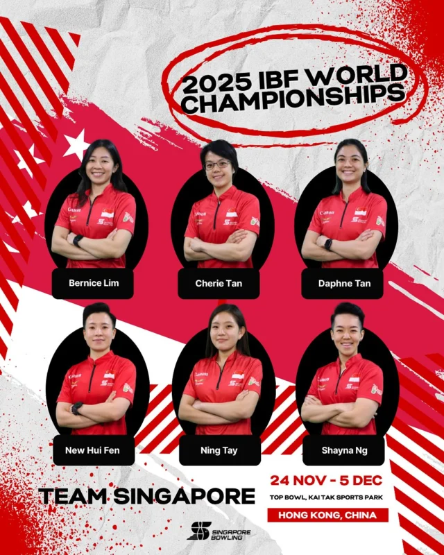[2025 IBF World Championships]

🚨 TEAM ANNOUNCEMENT! 🚨

Meet the pride of Singapore — our national bowlers who will be striking their way to glory at the 2025 IBF World Championships! 🎳✨

📍 Top Bowl, Kai Tak Sports Park – Hong Kong, China
 📅 24 Nov – 5 Dec 2025

Let’s cheer them on as they go for 💥 strikes, spares & gold! 💥

Drop a ❤️ in the comments to send your support! Let’s make some noise for Team Singapore! 🔥🙌

🔗 Click link in bio for tournament information

#oneteamsg #singapore #bowling #worldchampionships #ibf