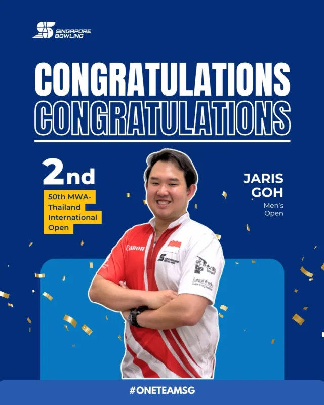 [50th MWA-Thailand International Open 2026]

What a run 🔥

From the qualifying rounds to the stepladder finals, both Jaris and Hui Fen showed grit, consistency, and heart.

Jaris Goh rolled an impressive 3328 to skip Round 2 and head straight into Masters Round 3, finishing as 3rd seed before battling his way to a strong 2nd place finish 🥈

New Hui Fen wasn’t far behind with 3213, clinching top seed in Round 3 and going straight into the stepladder finals, where she also secured an amazing 2nd place 🥈

Double podium finish, nothing short of incredible 💪
Congratulations Hui Fen & Jaris! Safe travels home, team 🇸🇬✨

A heartfelt thank you to Mr Andrew Koh, President & CEO of Canon Thailand (former Head of Singapore Operations and Canon Business Partners), for taking the time to visit and show your support for our bowlers. Your presence and encouragement mean so much to the team and truly inspire us ❤️🤍

🔗 Click link in bio for tournament information!

#oneteamsg #singapore #bowling