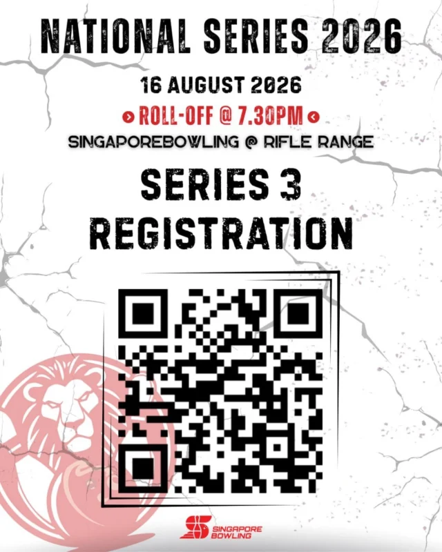 [National Series 2026]

📌  Registration for the National Series 3 is now open!

All entries will be based on a first-come, first-served basis and must be submitted to us HERE by 5 August 2026, 2359hrs.

🚨 DO TAKE NOTE THAT THE START TIME FOR SERIES 3 HAS BEEN MOVED TO 1930HRS ‼️

🚨 ALL BALLS LISTED BELOW WILL NOT BE ALLOWED IN THIS TOURNAMENT
- USBC Ineligible Ball List (Select: National Tournament Ineligible Bowling Ball List - No Slow Oil Allowed) 
- ALL urethane balls (including Japan and Korea OEM urethanes)
- ALL urethane mixed coverstocks, such as: MicroCell Polymers (MCP), React-a-Thanes, PBS Urethane Mix, Pyramid GPS Navigational Urethanes

🎳 The pattern will be laid down at SingaporeBowling @ Rifle Range from Friday, 7 August 2026 to Saturday, 15 August 2026.

🔔 For reservations, please call SingaporeBowling @ Rifle Range at 6850 0300, before heading down.

🔗 Click the link in our bio for more information.